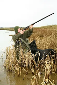 Guns: Wildfowling for geese on the Eden Estuary, Fife, Scotland