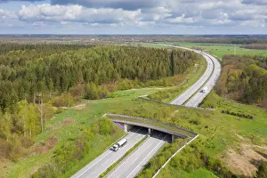 Spanning: Wildlife crossing + animal bridge spanning a highway