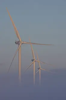 Generator: Wind Turbine generating power on a wind farm