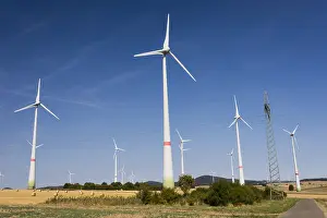Electric: Wind Turbine Park - amongst arable land, North Hessen