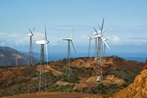 Windcharger: Wind turbines on ridge in New Caledonia