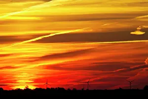 Turbines: Wind turbines at sunrise