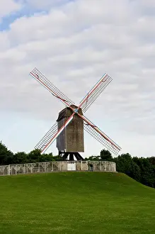 Bruges: Windmill on a hill in Bruges, Belgium, Europe
