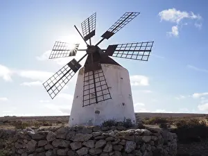 Pipe: Windmill with sun star, Fuerteventura, Canary Islands
