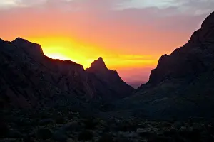 Chihuahuan: The Window in Chisos Mountains at sunset