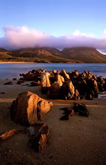 Freycinet: Wineglass Bay from the summit of Mount Amos. Freycinet