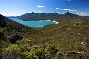 Wineglass: Wineglass Bay - and surrounding mountains seen