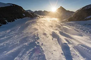 Canton: Winter landscape in the Grisons mountains with a