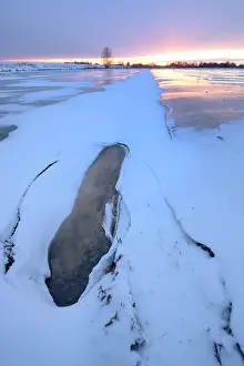 Ditch: Winter Landscape showing a frozen floodplain