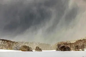 Storm: Winter landscape in the Swabian Alb, biosphere area
