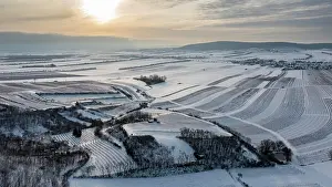 230122: Winter landscape with vineyards and fields, aerial