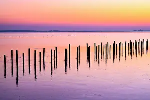 Dmmer: Winter sunset at the Dammer, Lembruch, Lower Saxony
