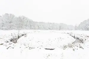Drentsche: Winterlandscape with meander through meadowland