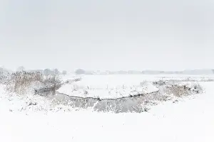 Drentsche: Winterlandscape with meander through meadowland