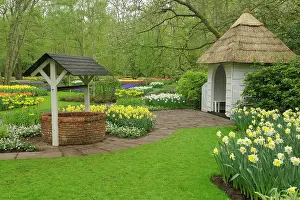 Wishing: Wishing well in garden, Keukenhof Gardens