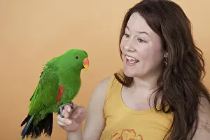 Sided: Woman With Male Red-sided Eclectus Parrot
