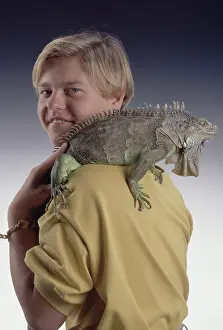 Teen: Woman with Pet Iguana