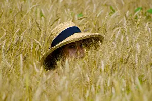 Wheat: Woman in the Wheat Field with a Straw Hat