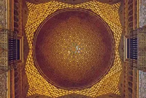 Ceiling: The wooden domed ceiling in the Salon of the Ambassadors