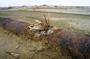 Chemicals: Wooden wedges are used to fix a leakage - an old