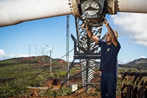 Worker: Worker performing the maintenance of a wind turbine