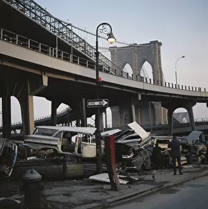 Crushed: Wrecked Autos in Junk Pile