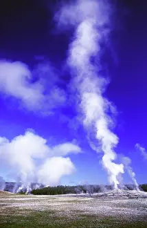 Spouting: Yellowstone's Old Faithful Geyser