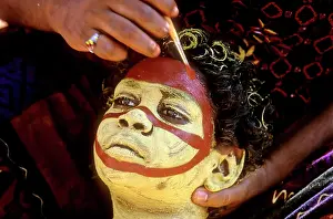 Aborigine: Yolngu Aborigine - being painted for Garma festival