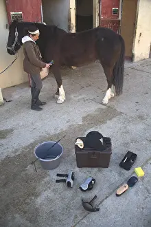 Bandage: Young rider and his equipment to heal the horse