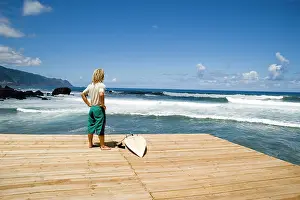 Gaze: Young surfer in Sao Vincente, Madeira, Portugal