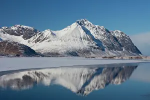 Tipped: Ytterpollen snow covered mountains reflected in water