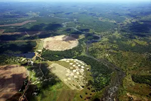 Encroachment: Zambia - aerial of land between Chingola and Bangweuleu