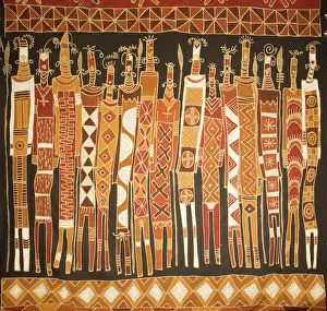 Textile: Zambian textile bedspread made in Luangwa Valley