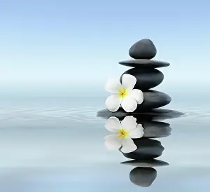 Cairn: Zen spa concept background, Zen massage stones w